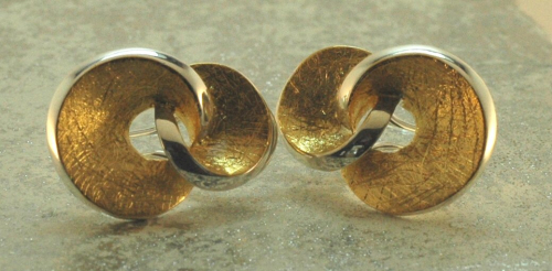 Silber-Clipohrstecker vergoldet rund